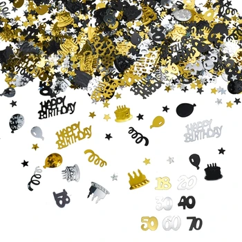 Золотые украшения для вечеринки по случаю Дня рождения Confettis с круглым номером Confettis