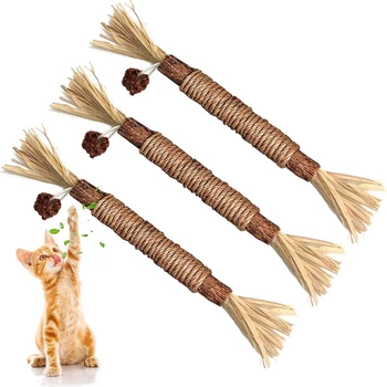 Игрушки для Кошек Silvervine Chew Stick, Лакомство Для Котенка Кошачья Мята Toy Kitty Натуральный Материал с Кошачьей Мятой для Чистки Зубов Аксессуары Для Кошек В помещении
