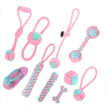 Игрушки из плетеной веревки для собак с узлом, жесткая веревка для чистки зубов, подарочная игрушка для жевания и укуса для домашнего щенка
