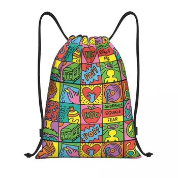 Изготовленная на заказ сумка на шнурке с Микки Харингом Для женщин и мужчин, легкий рюкзак для хранения граффити Keiths Dancer, спортивный рюкзак для спортзала