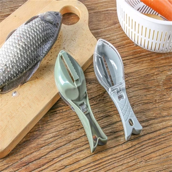 Инструмент для снятия чешуи с рыбы, Скребок для рыбы, Чистящий нож, средство для удаления пластиковой рыбьей чешуи с крышкой, кухонные принадлежности