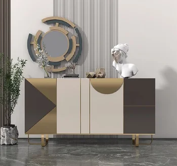 Итальянский легкий роскошный стиль, современная и простая гостиная, встроенный шкаф для хранения, шкаф на веранде