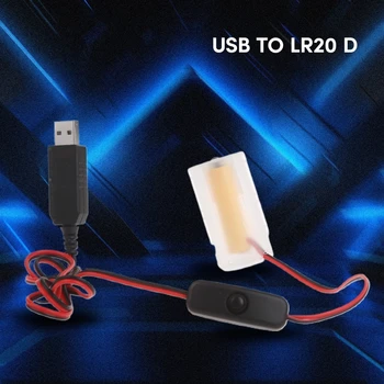 Кабель для Отсоединения Батареек от USB до 4,5 В LR20 D, Шнур Для Батарейного Питания, Шнур Для Игрушек / Контроллеров /Газового Водонагревателя