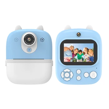 Камера для печати, цифровая фотокамера 1080P HD с 2,4-дюймовым IPS экраном, видеокамера с термопринтером, подарки для мальчиков / девочек/детей