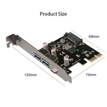 Карта расширения PCIE К USB3.1 Type C USB-Концентратор-Разветвитель Для Настольных ПК PCIE Riser Card Pci Express Converter Card