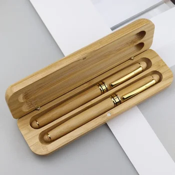 Качественная бамбуковая ручка Шариковая ручка-роллер Фирменная ручка Бизнес-офисная авторучка Роскошные Подарки Канцелярские принадлежности