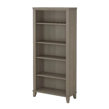 Книжный шкаф Bush Furniture Somerset высотой в 5 полок пепельно-серого цвета