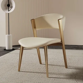 Кожаные обеденные стулья в скандинавском стиле, Офисные Эргономичные кухонные стулья в стиле ретро, мебель для спальни Sedie Pranzo Moderne Hotel