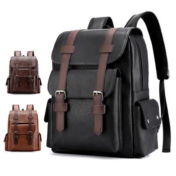 Кожаный рюкзак-сумка для ноутбука Mochilas 2022, Черный, Dos Для мужчин, Большой школьный ранец, мужские рюкзаки, рюкзак для мальчиков, Коричневый, для подростков