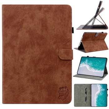 Кожаный Чехол для Планшета iPad 9-го, 8-го, 7-го, 6-го Поколения Wallet Cute Tiger 9,7 10,2 Mini6 Air 3 2 1 Pro 11 2021 Смарт-Чехол-Подставка