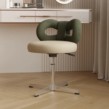Компьютерный стул Simple Cream Wind с бантиком на спинке, туалетный столик с высокоэластичной губкой, кресло для макияжа, Вращающаяся мебель для дома