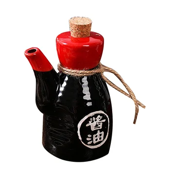 Кофейный сироп, керамический контейнер для соевого соуса в японском стиле, дозатор приправ, фарфоровая банка из жидкого дерева