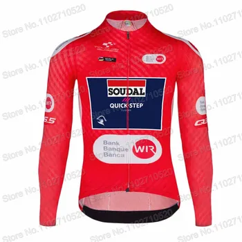 Красная Велосипедная Майка Soudal Quick Step Team 2023 с длинным рукавом Tour De Swiss Одежда Рубашки для шоссейных велосипедов Велосипедные топы MTB Униформа