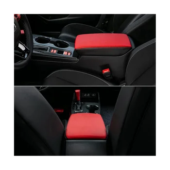 Красная отделка салона из микрофибры, Центральный Подлокотник управления, Накладка на коробку для Honda Civic Седан 11-го поколения 2022