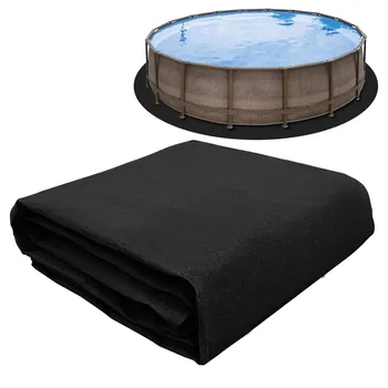 Круглый коврик для бассейна, подкладка для бассейна, войлочная защитная ткань для бассейна, 4 метра черного цвета для 12-футового бассейна