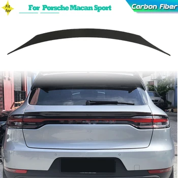 Крыло Заднего Спойлера Багажника из Углеродного Волокна для Porsche Macan Sport 4-Дверный 2022 2023 Авто Задний Средний Спойлер Крыло Крышки Багажника