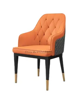 Легкое роскошное обеденное кресло Для дома, Современный минималистичный стул с мягкой спинкой, стол для переговоров на стойке регистрации отеля и стул для отдыха