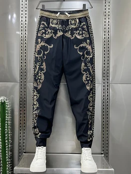 Летние модные брюки в цветочек, крутая уличная одежда в стиле хип-хоп, тонкие дышащие брюки, высококачественные шаровары, брендовая одежда