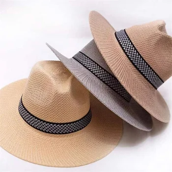 Летние солнцезащитные шляпы, мужские и женские Складные соломенные панамы, солнцезащитный козырек, фермерская гибкая соломенная шляпа, уличные кепки для рыбалки на пляже