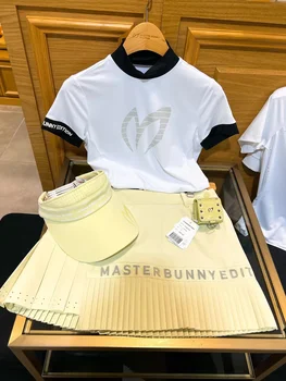 Летняя одежда для гольфа, женские рубашки для гольфа с круглым вырезом и короткими рукавами, стрейчевые рубашки для гольфа W222180