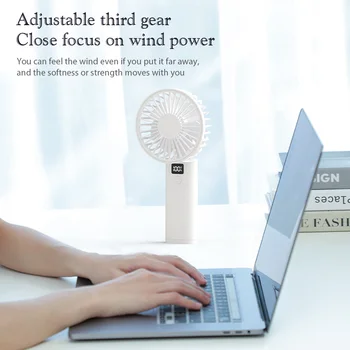 Маленький персональный вентилятор, 3-скоростной складной шейный вентилятор, ручной вентилятор, перезаряжаемый через USB Портативный вентилятор, экран дисплея для путешествий, офиса на открытом воздухе