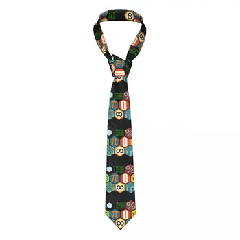 Математический галстук для мужчин и женщин, Полиэстер, 8 см, Формула Геометрии, галстуки для мужчин, Модные Широкие аксессуары, Деловой галстук