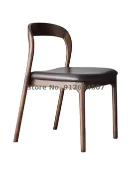 Мебель Обеденный стул из массива дерева, Простой домашний обеденный стул в скандинавском стиле, деревянный стул со спинкой, рабочий стол, стул из ясеня