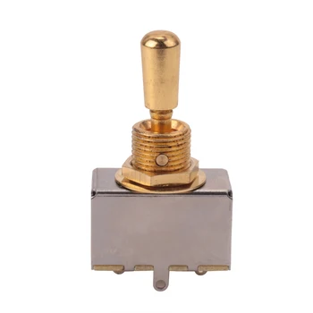 Металлический трехпозиционный переключатель коробки для электрогитары с металлическим наконечником (золотой)