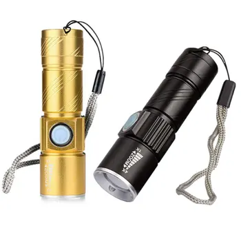 Мини-уличный фонарик Многофункциональный светодиодный фонарик с зумом 14500 Встроенный USB-фонарик для зарядки