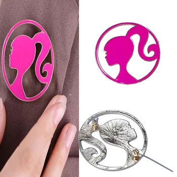 Модная Розовая Брошь Барби для женщин с логотипом принцессы из аниме 