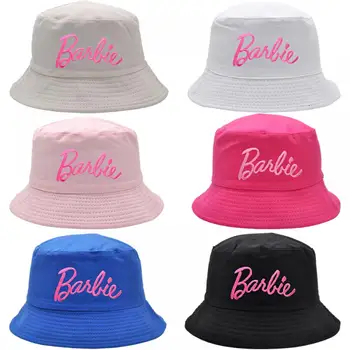 Модная шляпа Рыбака Барби с вышивкой для девочек Каваи, Женская солнцезащитная кепка для улицы, Летние повседневные Пляжные кепки-козырьки, Подарки
