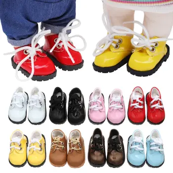 Модная яркая обувь из искусственной кожи Подходит для кукол 15-20 см, милые мини-туфли для девочек-кукол 1/4, подарки для кукол, аксессуары для кукол