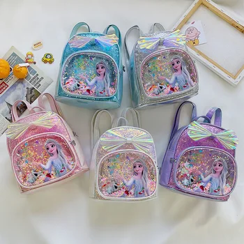 Модный Новый рюкзак принцессы с блестками и бантом для девочек 2023 года, детская сумка для малышей, школьная сумка для детского сада для девочек, популярная брендовая детская сумка