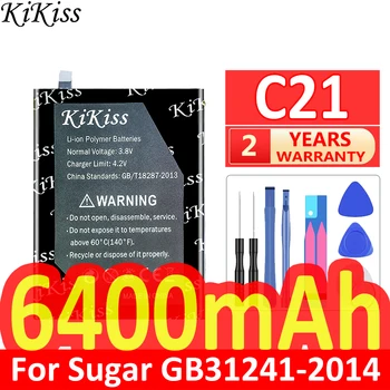 Мощный аккумулятор KiKiss емкостью 6400 мАч C 21 (596781) для Sugar GB31241-2014 C21 Bateria