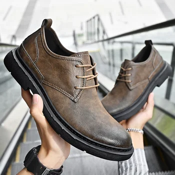 Мужская повседневная обувь из искусственной искусственной кожи, деловые туфли с острым носком для мужчин, классический однотонный цвет, мода 2023 года, Новинка Homme