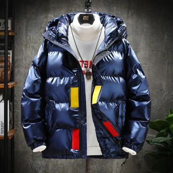 Мужская пуховая хлопчатобумажная куртка, модное Корейское мужское пальто для подростков, мальчики, мужчины, Зимняя одежда 2024 года