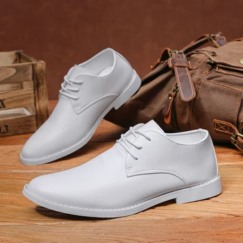 Мужские модельные туфли с острым носком, дышащие, Элегантные, модные, удобные, износостойкие, повседневные, легкие белые туфли Лето 2023
