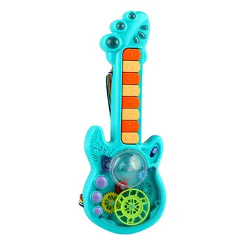 Музыкальная игрушка-Гитара Легкие Ритмы из 8 нот Прозрачная Оболочка Познание цвета Музыкальное Просвещение Гитарная Игрушка Детские Принадлежности