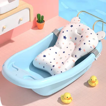 Мультяшный детский душ для ванны, Нескользящий коврик для ванны для новорожденных, безопасность для кормления, Складная поддержка, Комфортная подушка для тела, Коврик для подушки