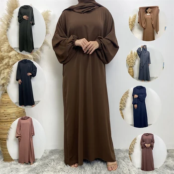Мусульманская Абая С капюшоном, Цельное Молитвенное платье с рукавами, Женская Исламская одежда Джилбаб, Дубайский Саудовский Марокканский кафтан, Женщина