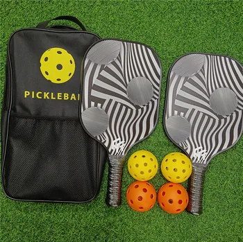Набор ракеток для пиклбола, одобренный для пиклбола, из полипропилена с сотовой сердцевиной и углеродного волокна, набор ракеток для пиклбола с 4 мячами и 1 сумкой