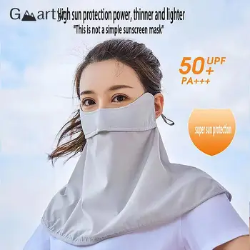 Наружная солнцезащитная маска с защитой от ультрафиолета, Женская Летняя быстросохнущая маска для лица, шарф, Дышащая защита шеи, повязка на ухо, повязка на голову