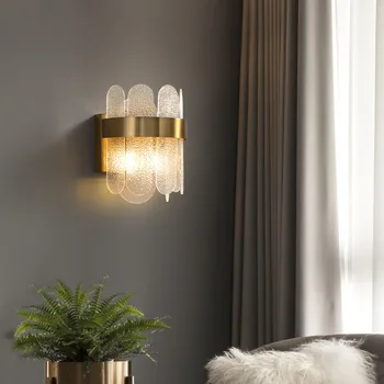 Настенный светильник на фоне телевизора в гостиной Светодиодный настенный светильник из роскошного хрусталя, креативный для прикроватной тумбочки в спальне, Скандинавский Современный минималистичный проход