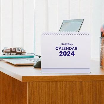 Настольный Офисный Календарь на 2024 год, Домашние Ежемесячные Проводные Календари, Аксессуары для бумажных заметок