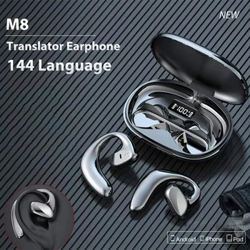 Наушники для перевода M8 с мгновенным переводом на 144 языка Умный Голосовой переводчик Беспроводные наушники-переводчики Bluetooth