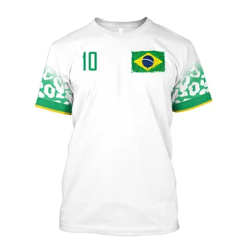 Новая Бразильская Футбольная футболка Мужская Футболка Джерси Футболка С 3D Принтом Графические Футболки Футбольный Летний Спортсмен Спортивная Одежда Топы Одежда