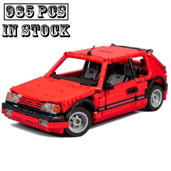 Новая модель гоночного автомобиля MOC-109517 205 GTI в красной версии, технический строительный блок, развивающие игрушки для мальчиков, подарки на день рождения