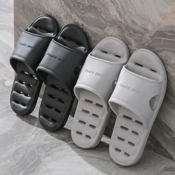 Новое поступление, мужские летние пляжные тапочки, мягкие однотонные сандалии EVA, вентилируемые, для отдыха, легкая противоскользящая обувь для ванной комнаты в помещении