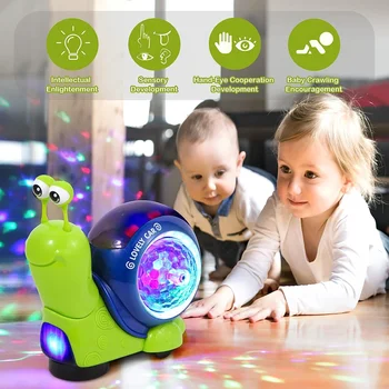 Новые детские игрушки-улитки для ползания с музыкой, светящиеся интерактивные музыкальные игрушки для детей, движущиеся, танцующие, ползающие игрушки для детей