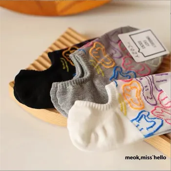 Новые корейские носки, детские летние носки с улыбающимся лицом, дышащие невидимые носки, женские хлопчатобумажные носки с мелким вырезом